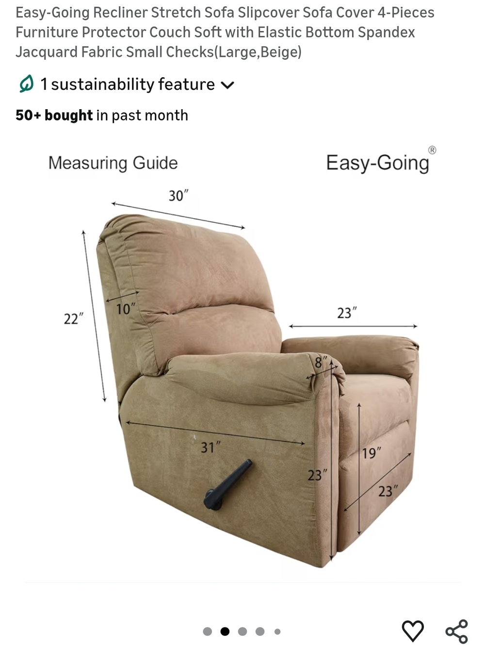 Easy-Going Taupe Recliner Slipcover